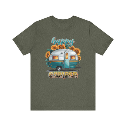 Happy Camper Sunflower Shirt – Cute Retro RV Camping Tee