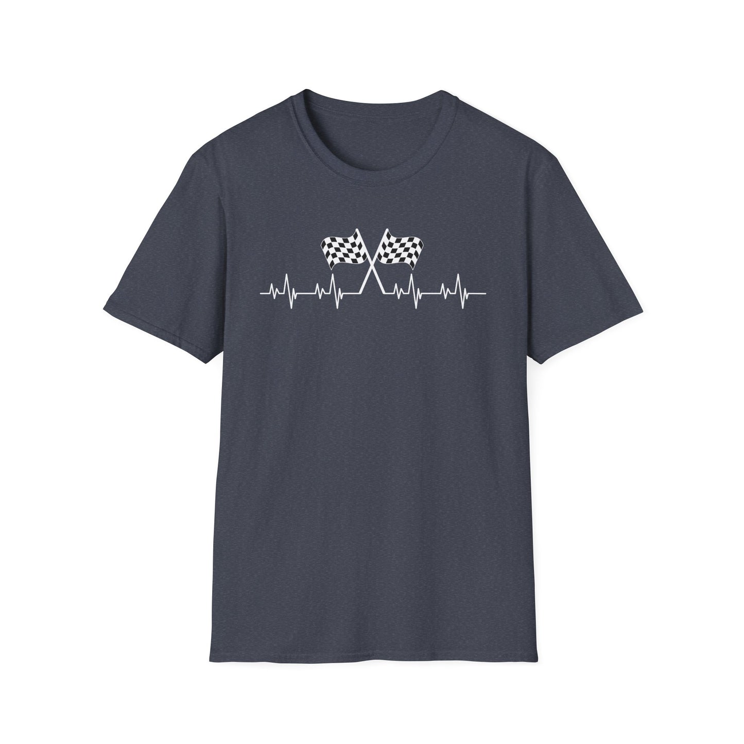 F1 Heartbeat T-Shirt – Formula 1 Racing Fan Shirt with Finish Flags 🏁