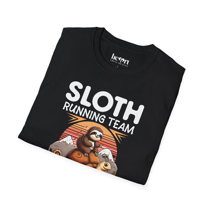Sloth Running Team We'll Get There When We Get There T-Shirt – Funny Running Shirt for Slow Runners & Humor Lovers