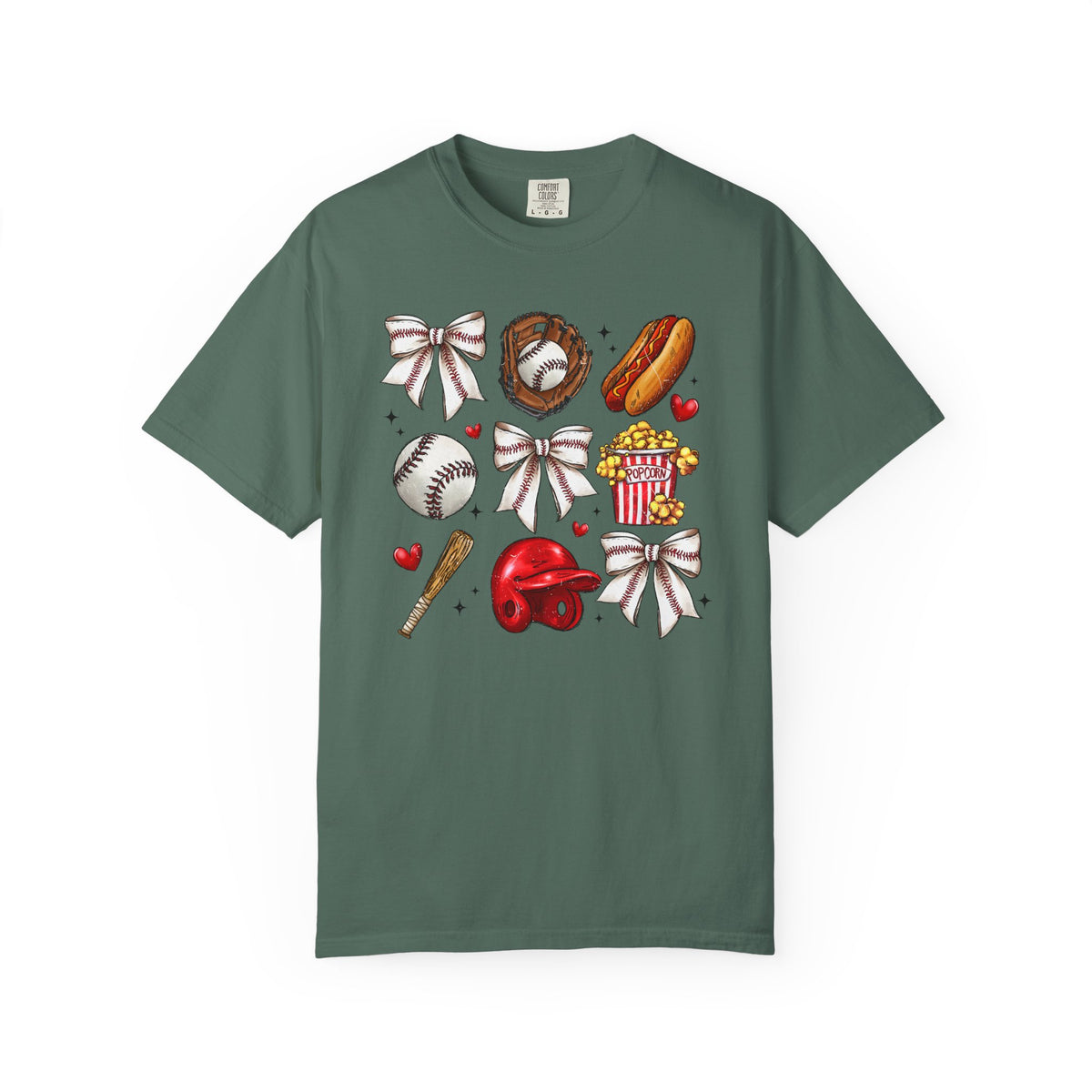 Baseball Bows & Sparkle T-Shirt | Cute Baseball Mom Collage Graphic Tee
