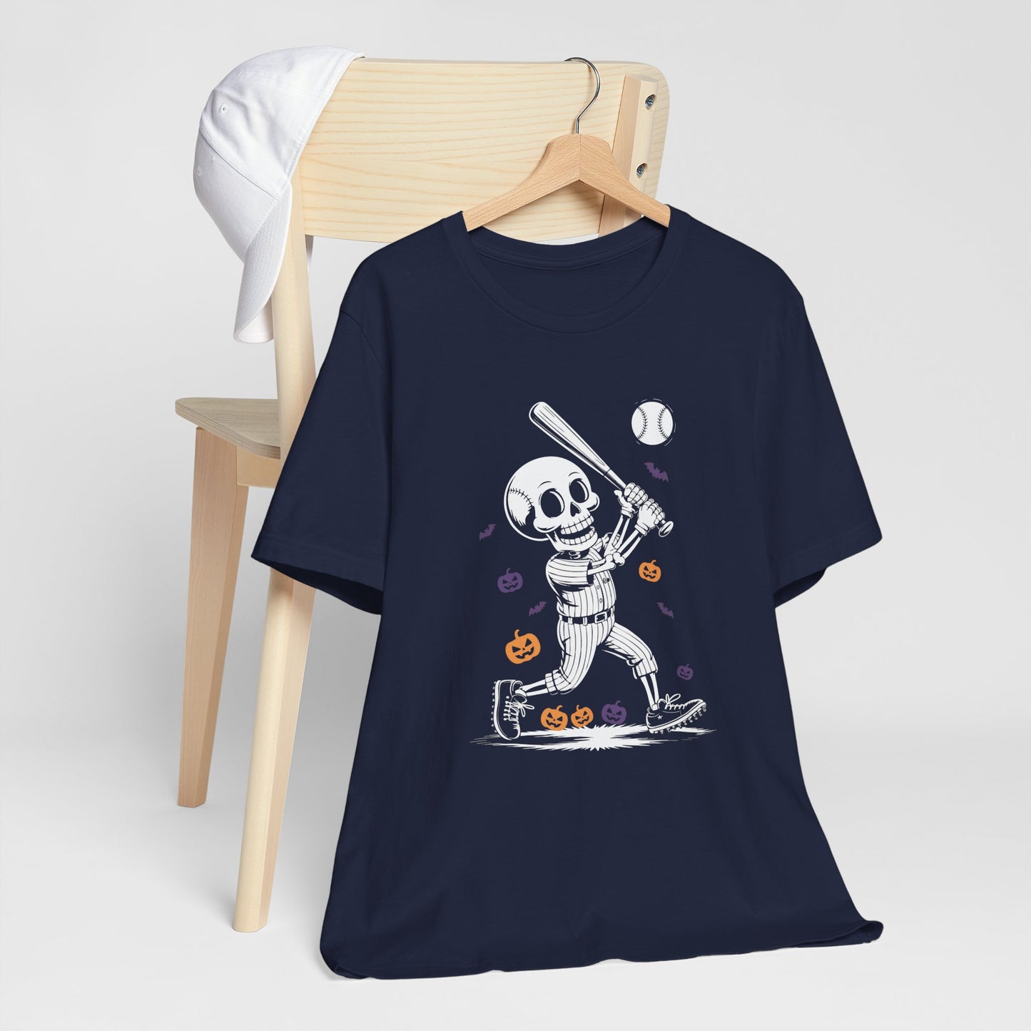 Skeleton Halloween Baseball T-shirt