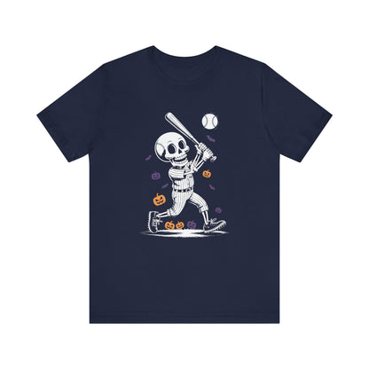 Skeleton Halloween Baseball T-shirt