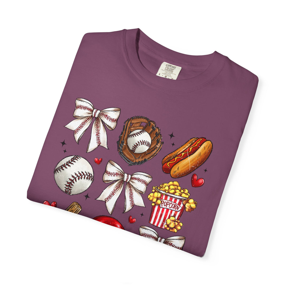 Baseball Bows & Sparkle T-Shirt | Cute Baseball Mom Collage Graphic Tee