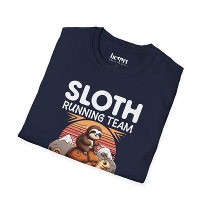Sloth Running Team We'll Get There When We Get There T-Shirt – Funny Running Shirt for Slow Runners & Humor Lovers