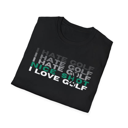 I Hate Golf I Love Golf Tee – Funny Golf Humor Sports Graphic T-Shirt