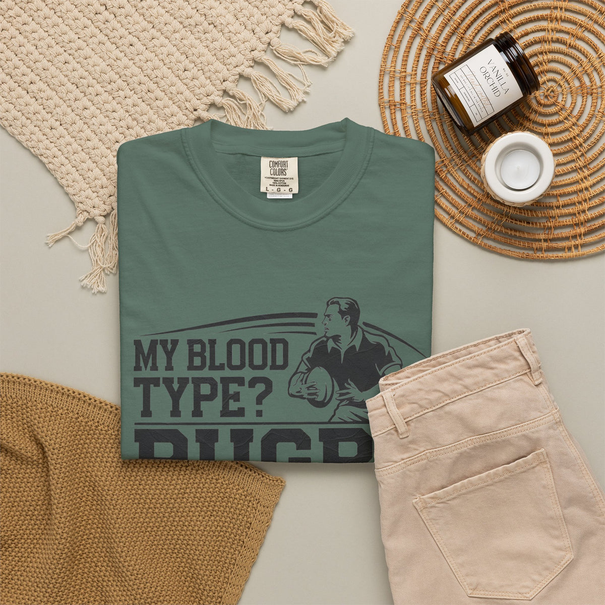 My Blood Type? Rugby Positive Version 3 T-Shirt 🏉| Funny Rugby Enthusiast Tee