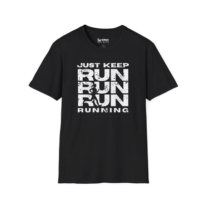 Just Keep Running Women's T-Shirt – Motivational Running Apparel for Active Women
