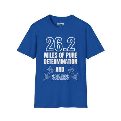 26.2 Miles of Pure Determination And Snacks – Funny Marathon Running T-Shirt