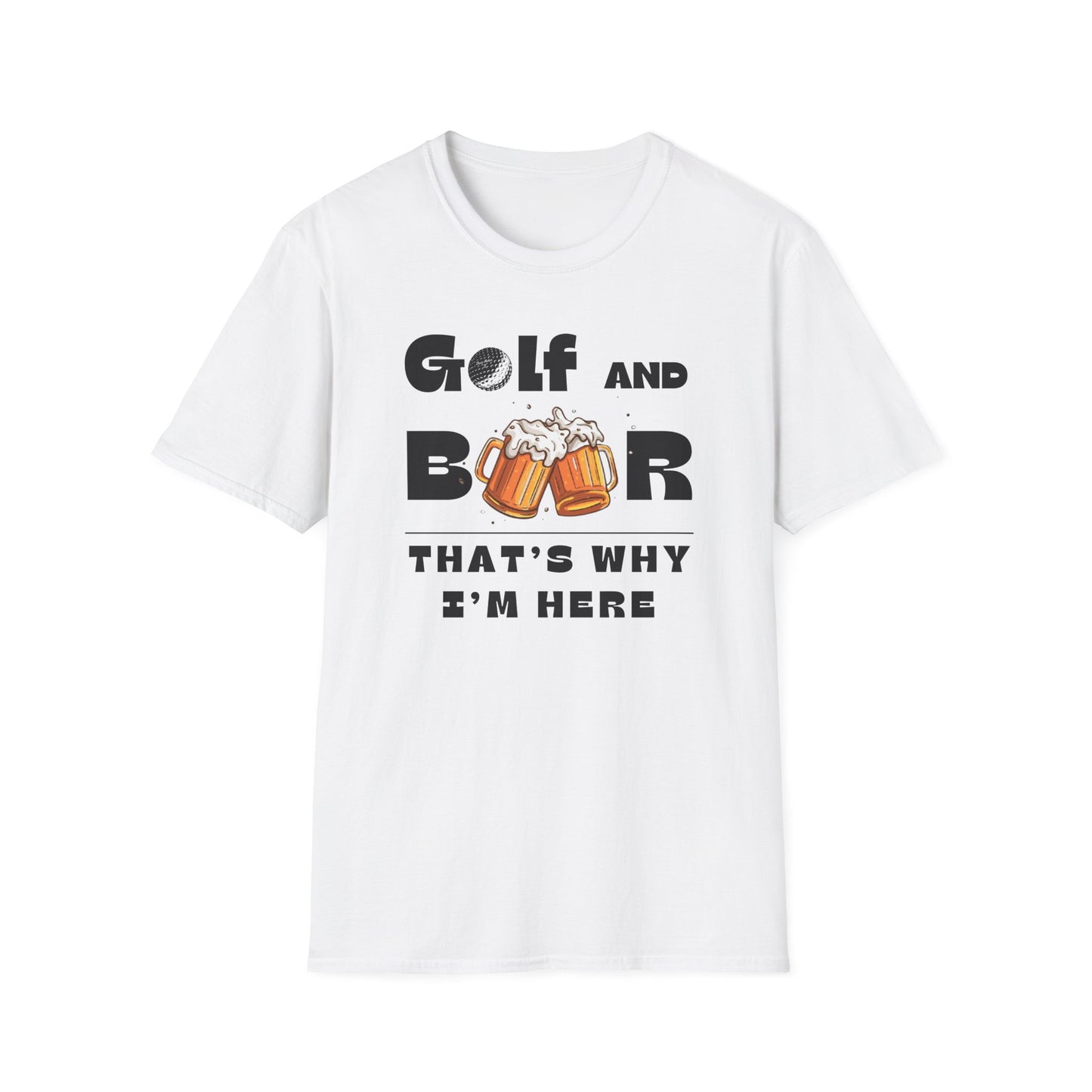 Golf & Beer Tee – funny golf humor sports graphic T-shirt in White