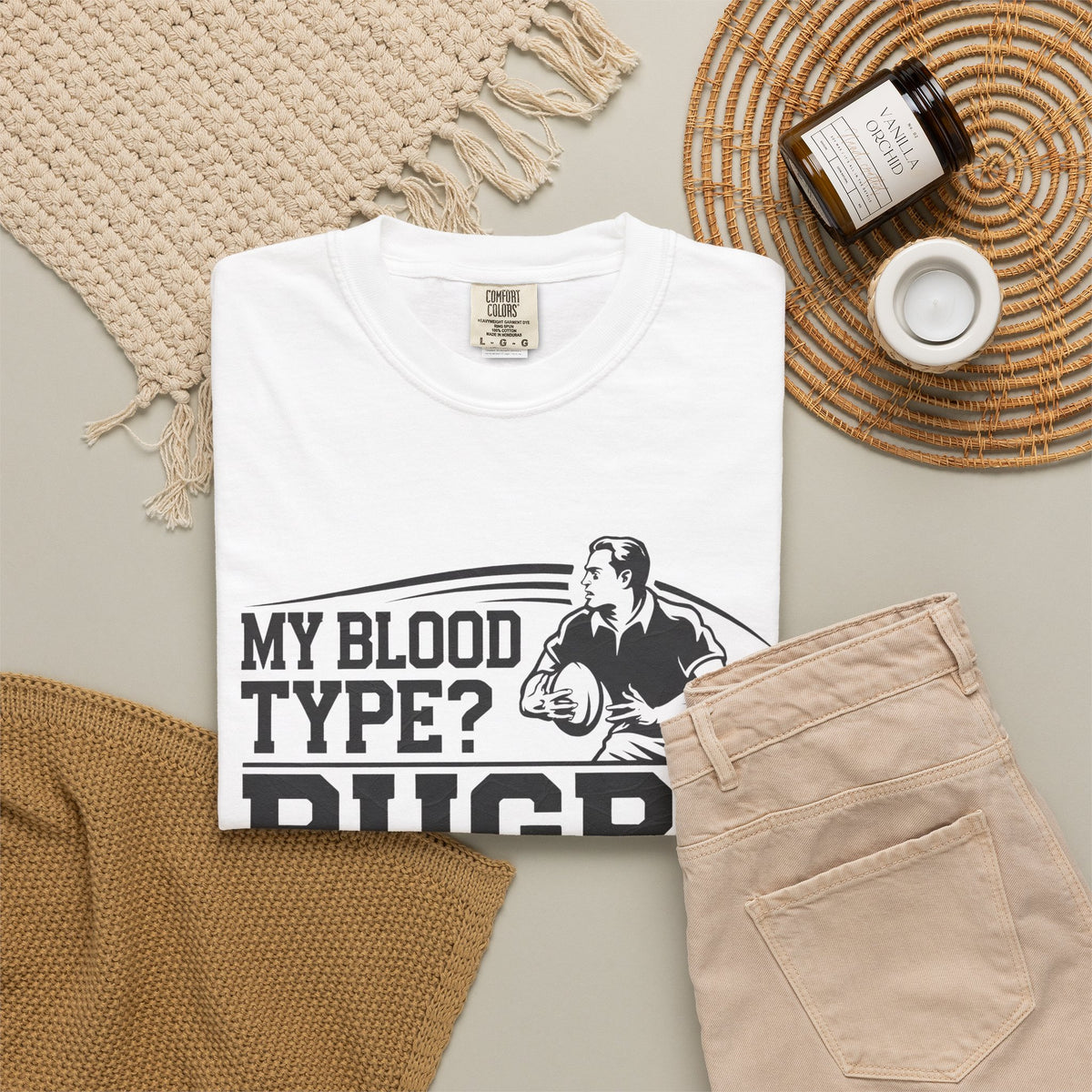 My Blood Type? Rugby Positive Version 3 T-Shirt 🏉| Funny Rugby Enthusiast Tee