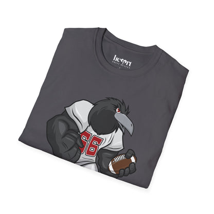 Black Crow Football Mascot T-Shirt – Fierce American Football Fan Apparel 🏈🦅