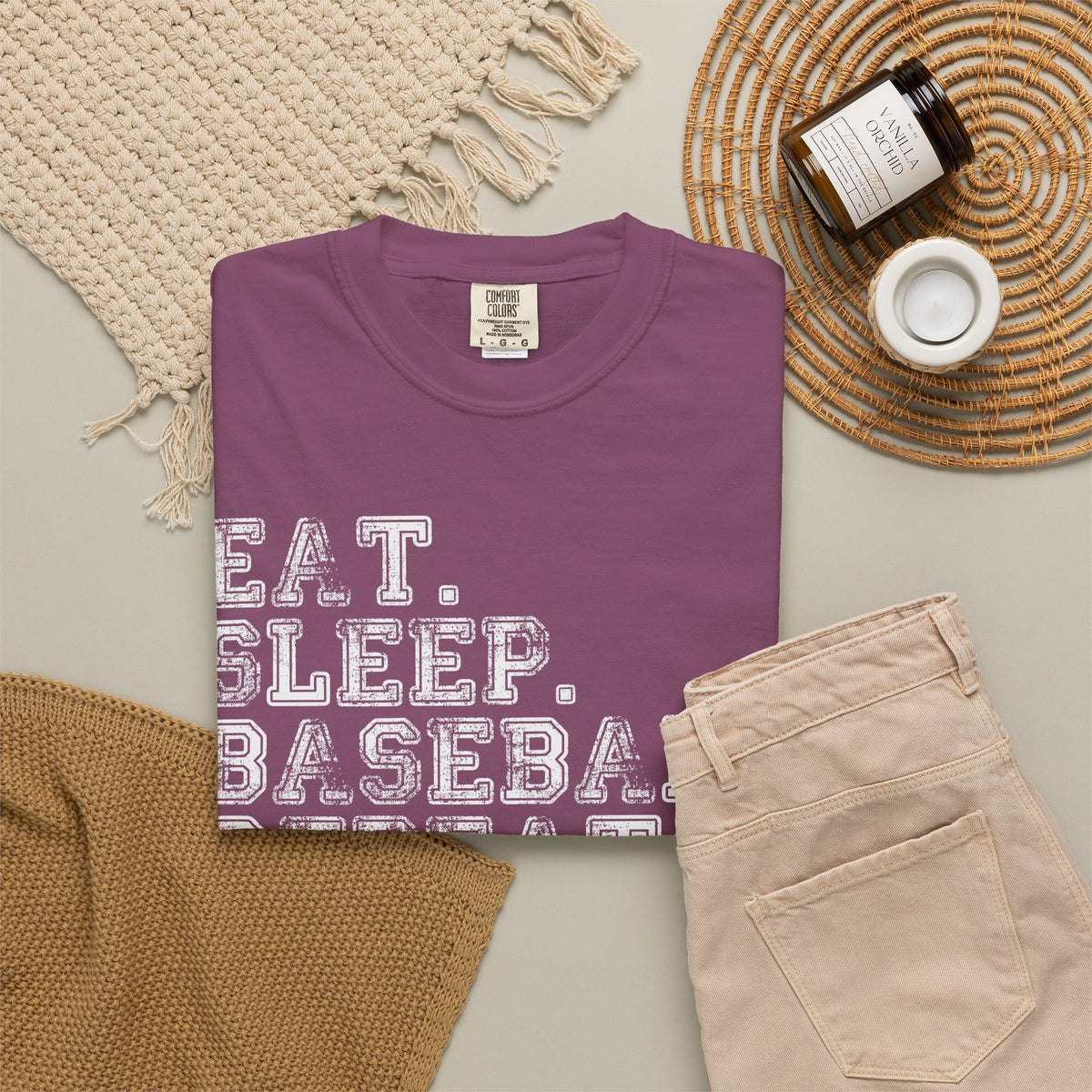 Eat Sleep Baseball Repeat T-Shirt ⚾ | Distressed Baseball Lover Graphic Tee