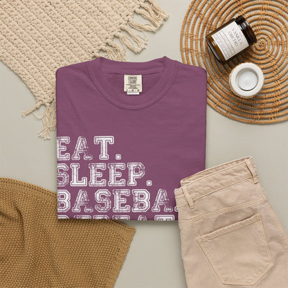 Eat Sleep Baseball Repeat T-Shirt ⚾ | Distressed Baseball Lover Graphic Tee