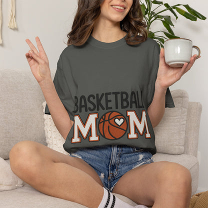 Basketball Mom Faux Embroidery T-Shirt 🏀 | Game Day Sports Mom Tee