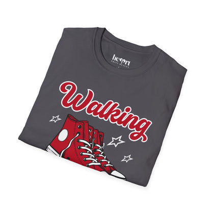Walking Buddies T-Shirt 👟 | Red Shoes Design for Walking Partners & Friends