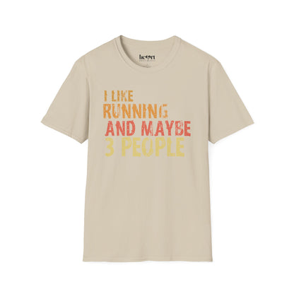 I Like Running And Maybe 3 People – Introvert Runner Tee – Funny Running T-Shirt