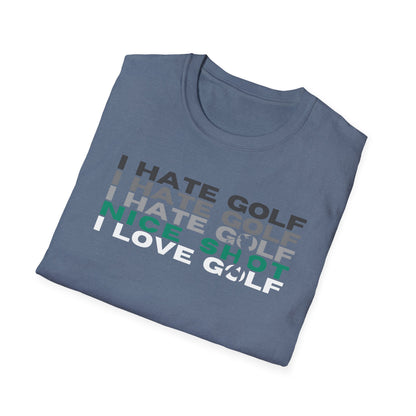 I Hate Golf I Love Golf Tee – Funny Golf Humor Sports Graphic T-Shirt