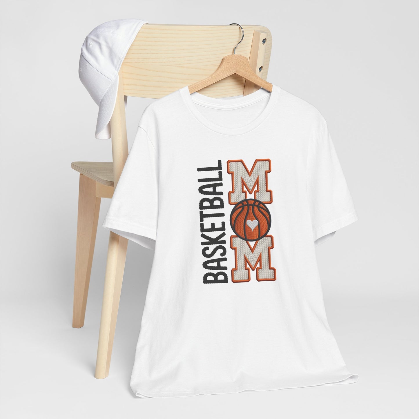 Basketball Mom Faux Embroidery T-Shirt – Game Day Sports Mom Tee