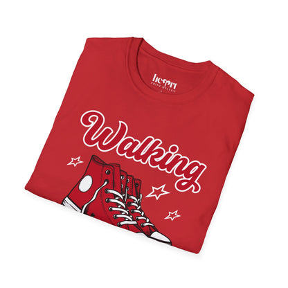 Walking Buddies T-Shirt 👟 | Red Shoes Design for Walking Partners & Friends