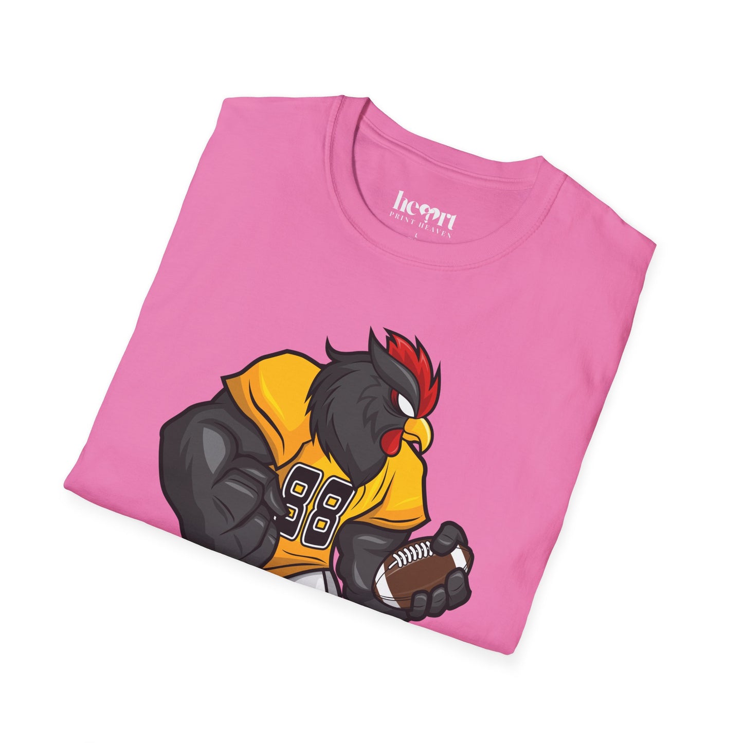 Black Rooster American Football Mascot T-Shirt – Bold Sports Tee for Fans and Teams 🏈