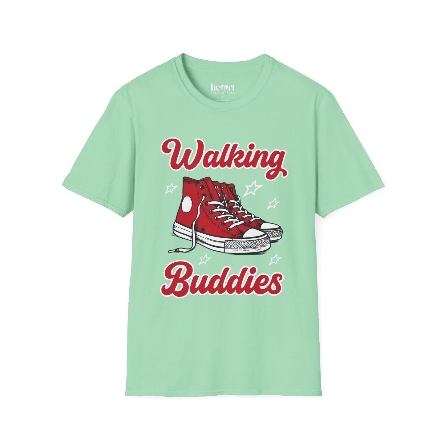 Walking Buddies T-Shirt 👟 | Red Shoes Design for Walking Partners & Friends