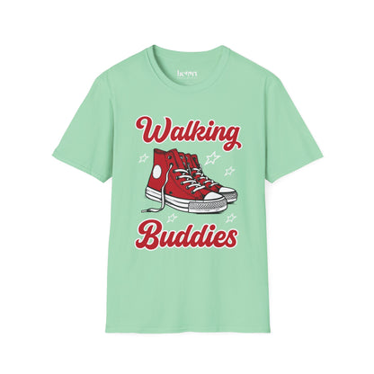 Walking Buddies T-Shirt 👟 | Red Shoes Design for Walking Partners & Friends