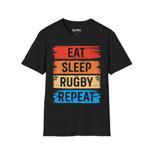 Eat Sleep Rugby Repeat T-Shirt 🏉 | Funny Rugby Gift for Players & Fans