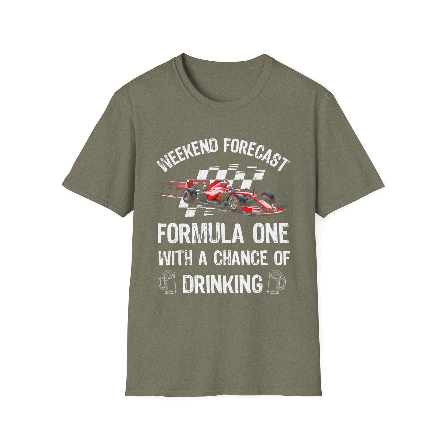 F1 Weekend Forecast Tee – Formula 1 & Beer Sports Graphic T‑Shirt