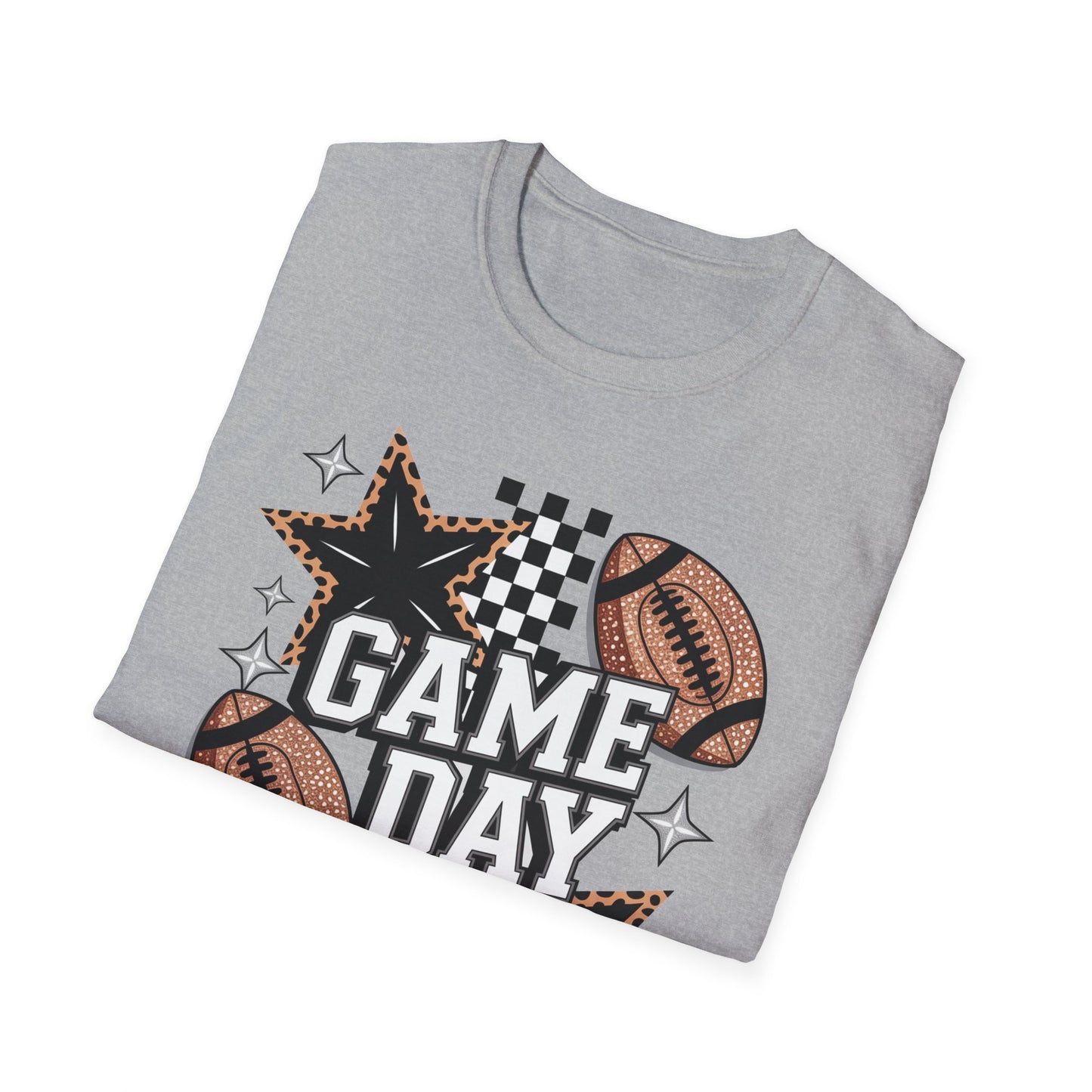 Game Day Leopard Football Tee – Women's & Men's Football Graphic T-Shirt