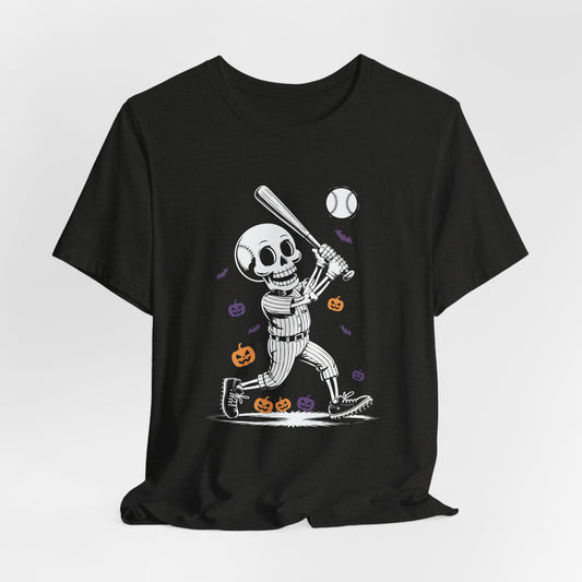 Skeleton Halloween Baseball T-shirt