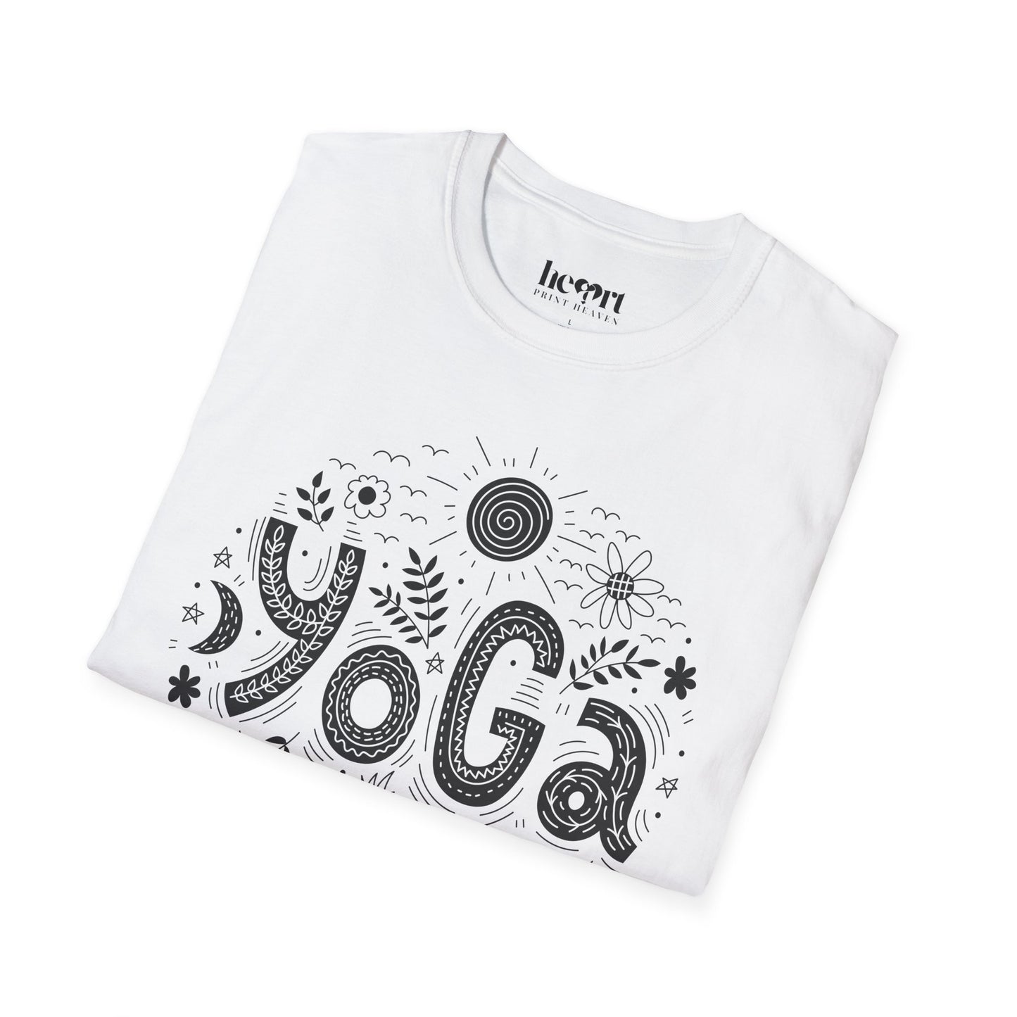 Yoga Doodle Lettering – Artistic & Meditative T-Shirt 🧘‍♀️✨