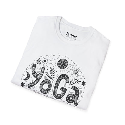 Yoga Doodle Lettering – Artistic & Meditative T-Shirt 🧘‍♀️✨