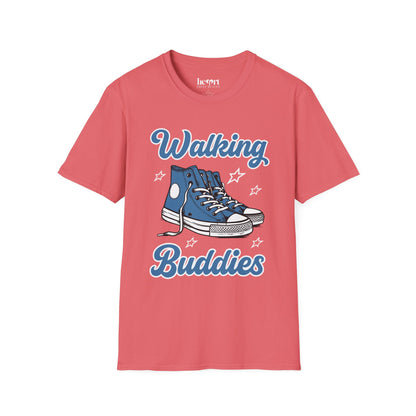 Walking Buddies Blue Shoes T-Shirt 👟🚶‍♀️ | Fun Fitness & Friendship Tee