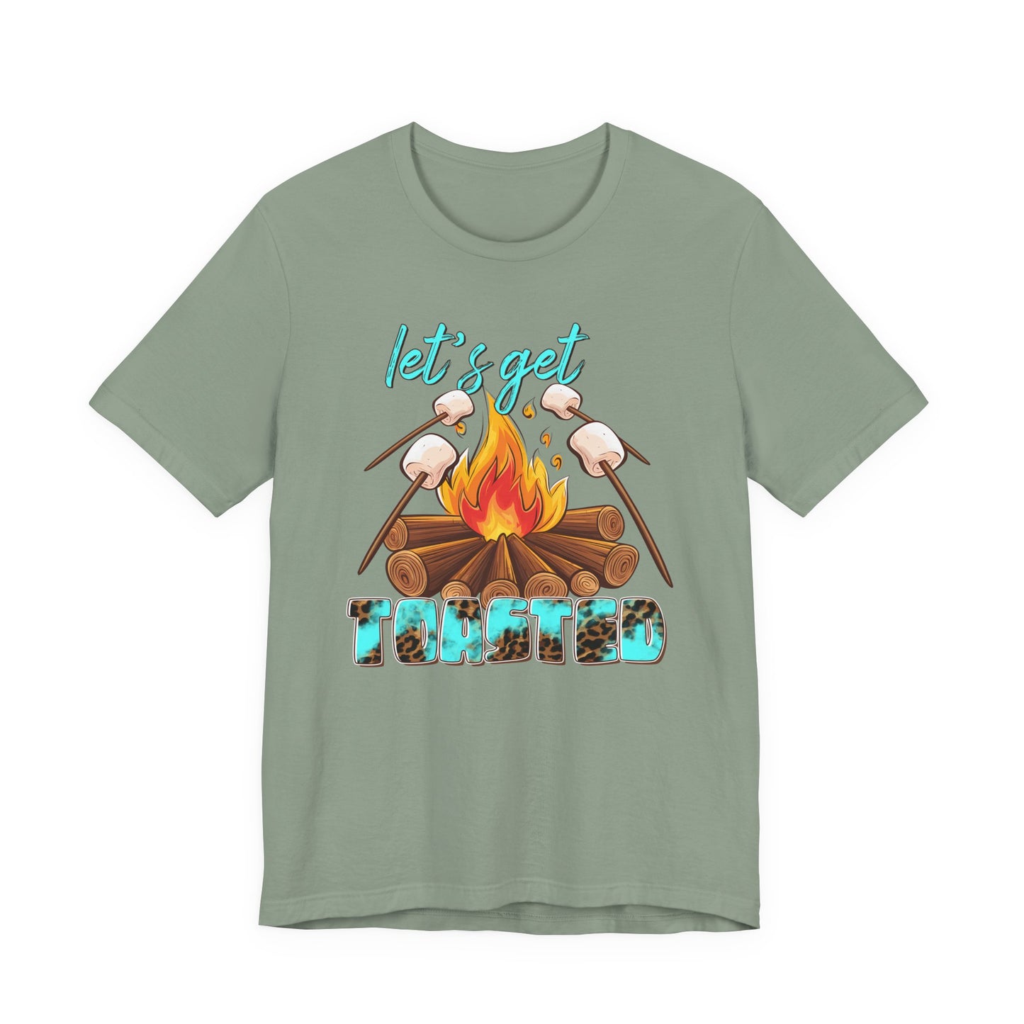 Let’s Get Toasted Campfire T-Shirt – Funny Camping Graphic Tee for Outdoor Lovers