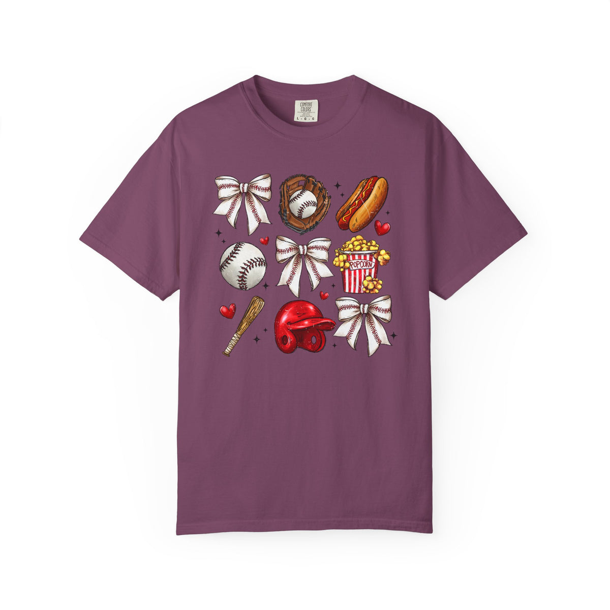 Baseball Bows & Sparkle T-Shirt | Cute Baseball Mom Collage Graphic Tee