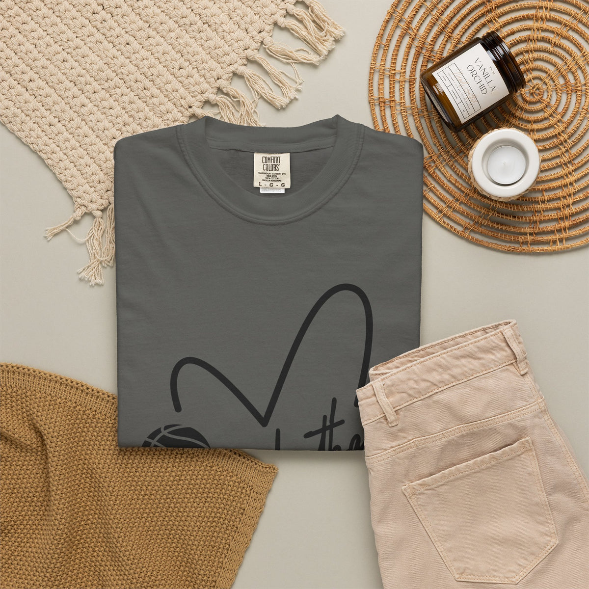 Basketball Mom Heart T-Shirt 🏀 | Cute Cursive Basketball Mom Tee
