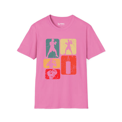 Dynamic Boxing Collage T-Shirt – Unique Graphic Tee for Boxing Enthusiasts 🥊