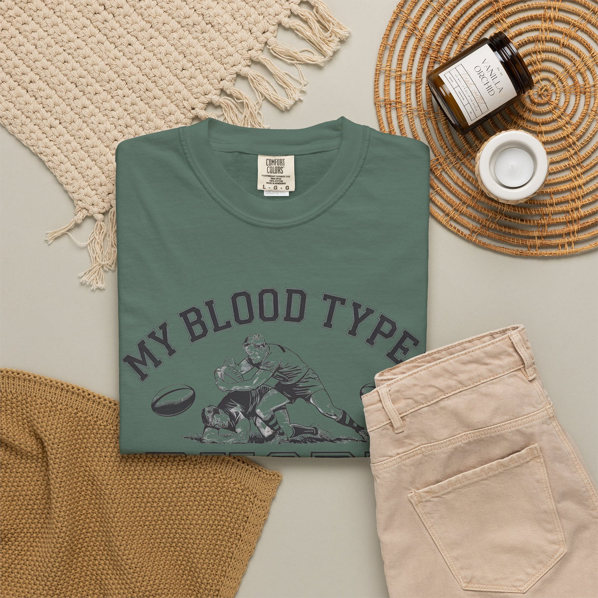 My Blood Type? Rugby Positive Version 2 T-Shirt 🏉 | Funny Rugby Enthusiast Tee