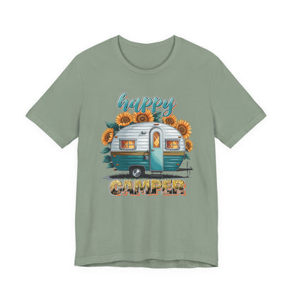 Happy Camper Sunflower Shirt – Cute Retro RV Camping Tee