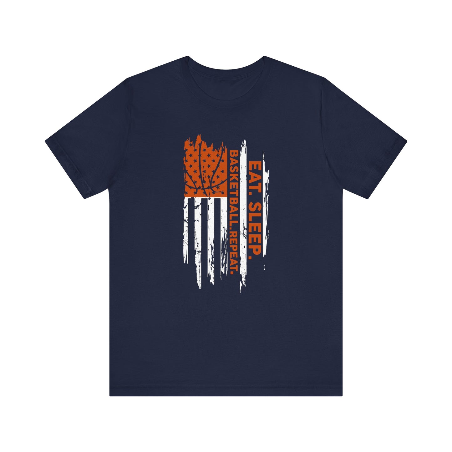 Eat Sleep Basketball Repeat Basketball American Flag T-Shirt