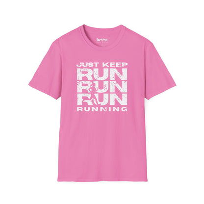 Just Keep Running Women's T-Shirt – Motivational Running Apparel for Active Women