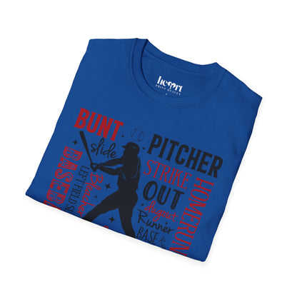 Sparkling Baseball Graphic T-Shirt – Glitter Sports Tee for Enthusiasts ✨⚾