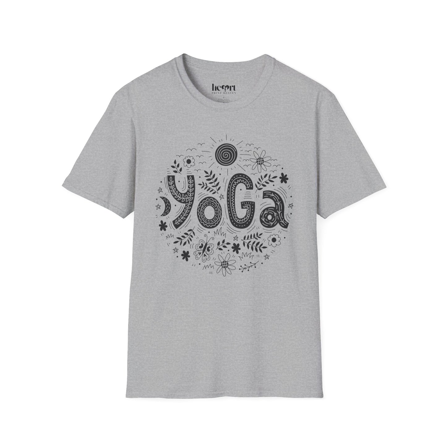 Yoga Doodle Lettering – Artistic & Meditative T-Shirt 🧘‍♀️✨