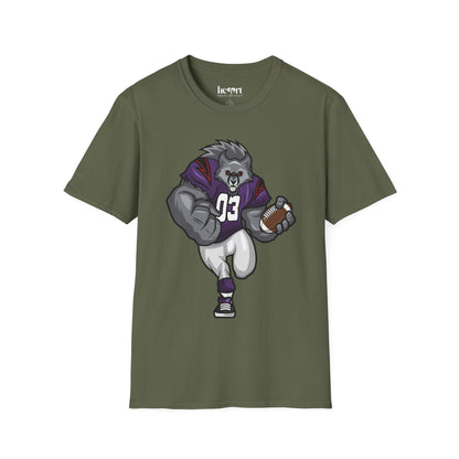Big Bad Wolf American Football Mascot T-Shirt – Bold Sports Fan Apparel 🏈🐺