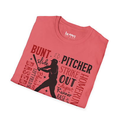 Sparkling Baseball Graphic T-Shirt – Glitter Sports Tee for Enthusiasts ✨⚾