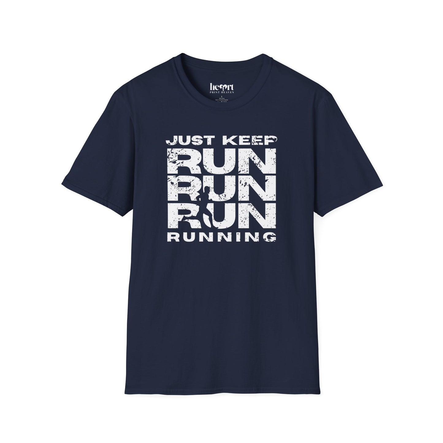 Just Keep Running Men's T-Shirt – Motivational Running Apparel for Active Men