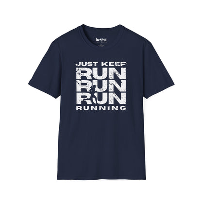 Just Keep Running Men's T-Shirt – Motivational Running Apparel for Active Men