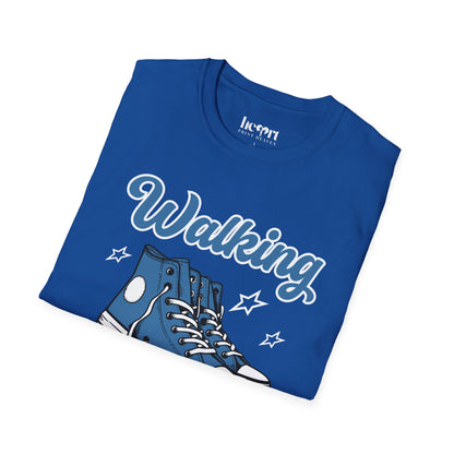 Walking Buddies Blue Shoes T-Shirt 👟🚶‍♀️ | Fun Fitness & Friendship Tee