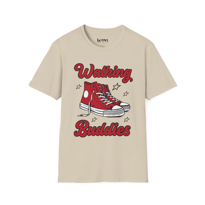 Walking Buddies T-Shirt 👟 | Red Shoes Design for Walking Partners & Friends