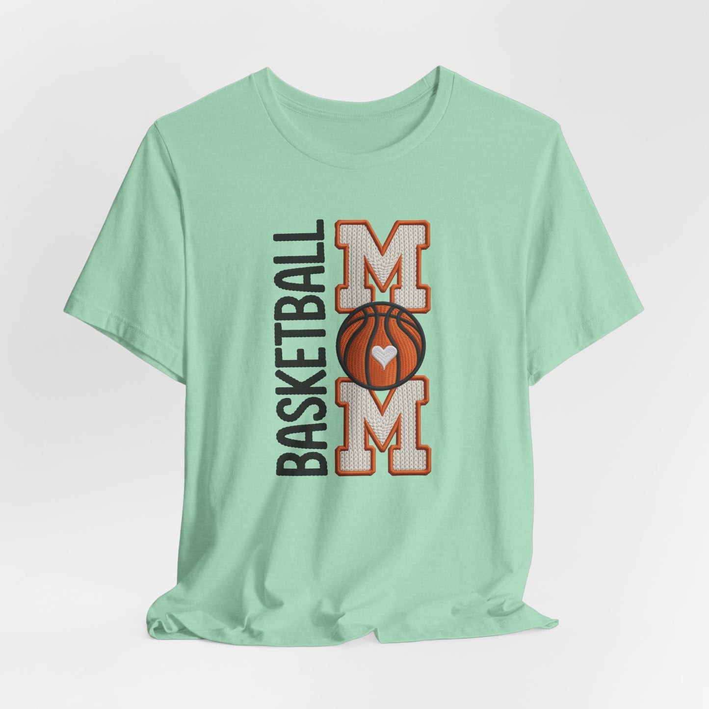 Basketball Mom Faux Embroidery T-Shirt – Game Day Sports Mom Tee